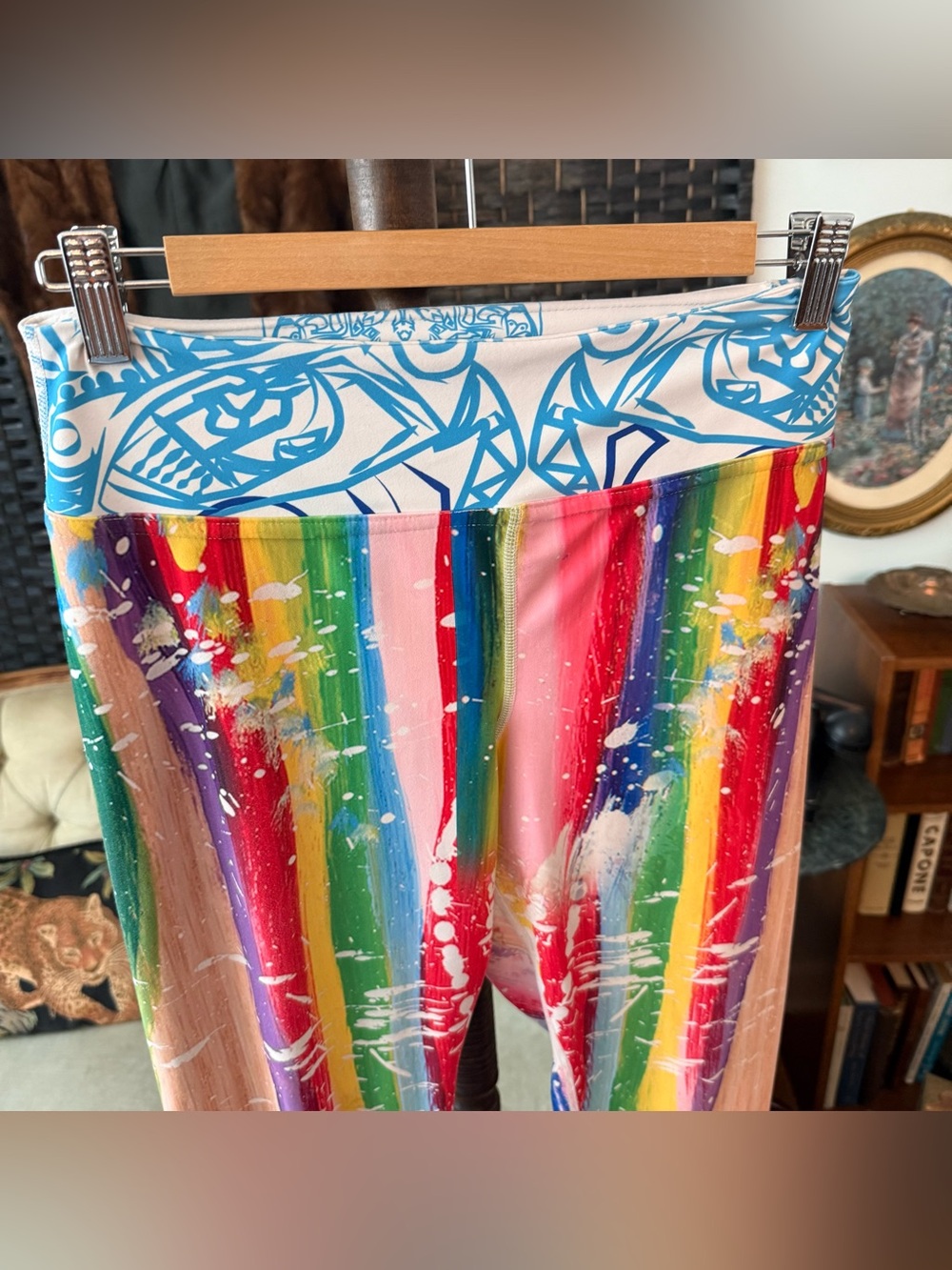 🦄 Grace Noel Rainbow Unicorn Art Leggings Size Large Festival Fantasy - Picture 2 of 11